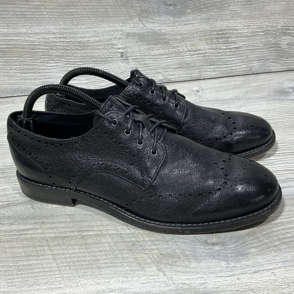 Cole Haan Grand 360 Feathercraft Wingtip Oxford Shoes Black C32144 Mens Size 8.5